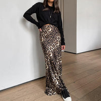 Stylish Skirts for Women – Trendy & Versatile Skirts for Every Occasion | Modestly Vogue Retro Satin Fishtail Dress Sexy Leopard Print Casual Skirt Autumn Dress - Modestly Vogue 