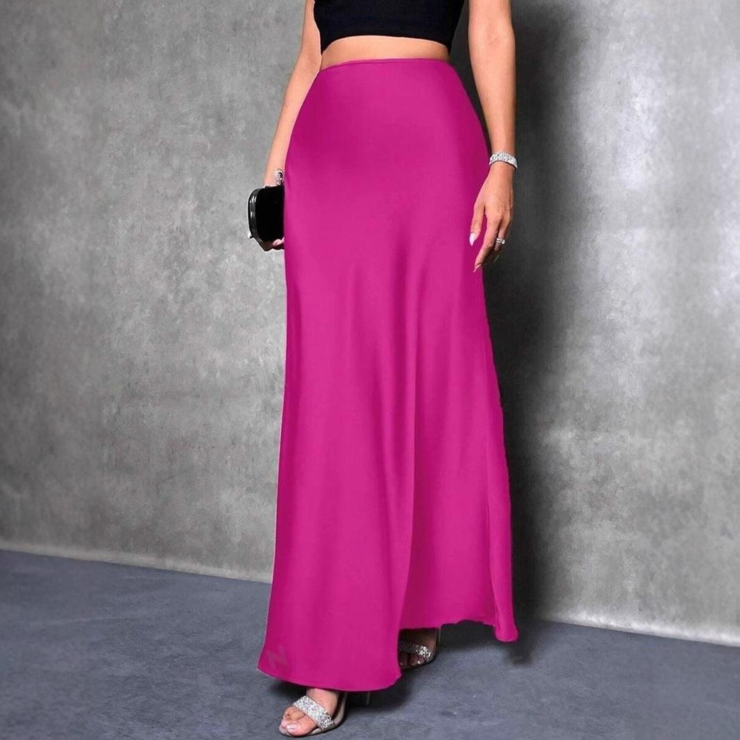 Stylish Skirts for Women – Trendy & Versatile Skirts for Every Occasion | Modestly Vogue Satin Skirt Autumn Winter Simple A line Long Skirt Women Clothing - Modestly Vogue 