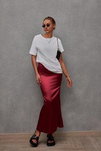 Stylish Skirts for Women – Trendy & Versatile Skirts for Every Occasion | Modestly Vogue Spring Summer Artificial Silk Skirt Satin Skirt Women Casual Satin Hip Skirt - Modestly Vogue 