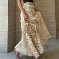 Stylish Skirts for Women – Trendy & Versatile Skirts for Every Occasion | Modestly Vogue Women Autumn Winter Petal Design Long Skirt - Modestly Vogue 