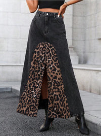 Denim – | Clothing Fall Street All Match Leopard Print Skirt - Modestly Vogue 