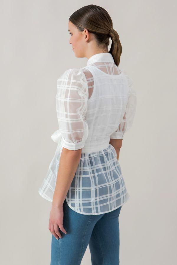 Stylish Tops & Blouses for Women – Trendy & Elegant Blouses for Every Occasion | Modestly Vogue A See-thru Mini Length Organza Top - Modestly Vogue 