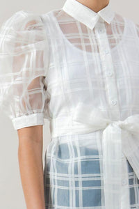 Stylish Tops & Blouses for Women – Trendy & Elegant Blouses for Every Occasion | Modestly Vogue A See-thru Mini Length Organza Top - Modestly Vogue 