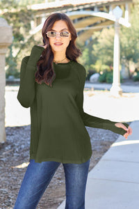 Basic Bae Full Size Round Neck Long Sleeve T-Shirt - Modestly Vogue 