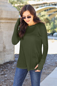 Basic Bae Full Size Round Neck Long Sleeve T-Shirt - Modestly Vogue 