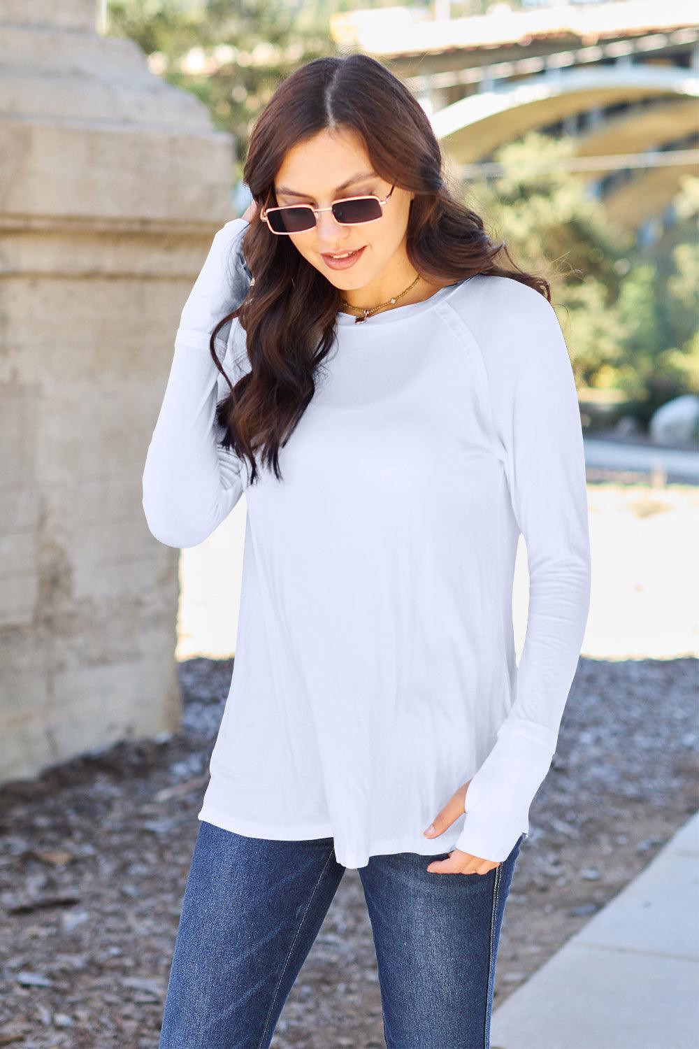 Basic Bae Full Size Round Neck Long Sleeve T-Shirt - Modestly Vogue 