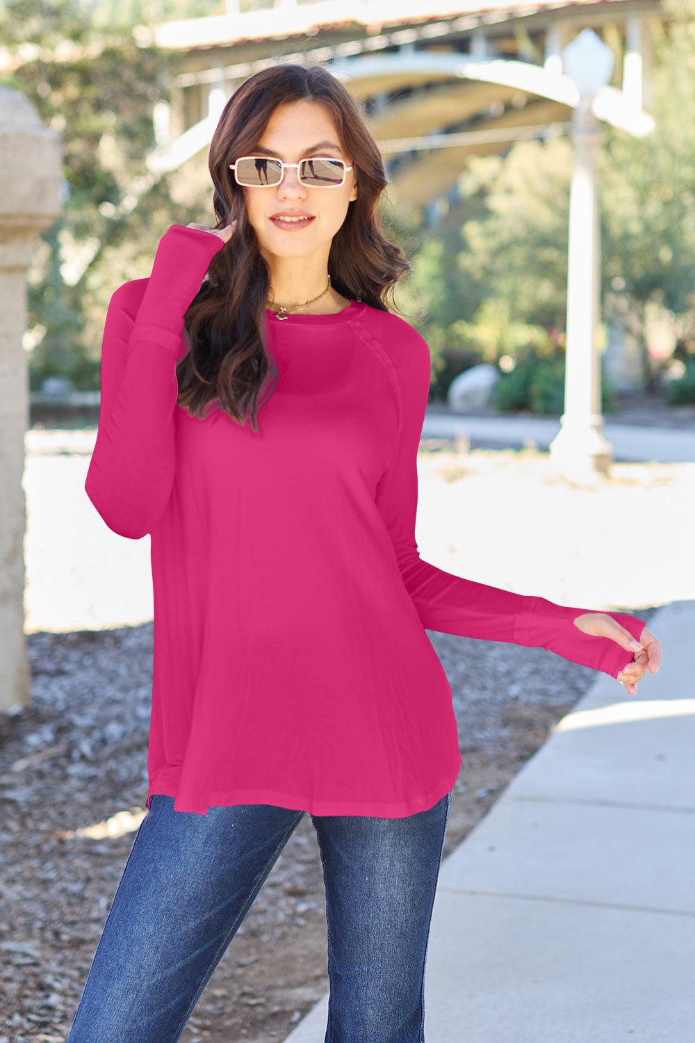 Basic Bae Full Size Round Neck Long Sleeve T-Shirt - Modestly Vogue 