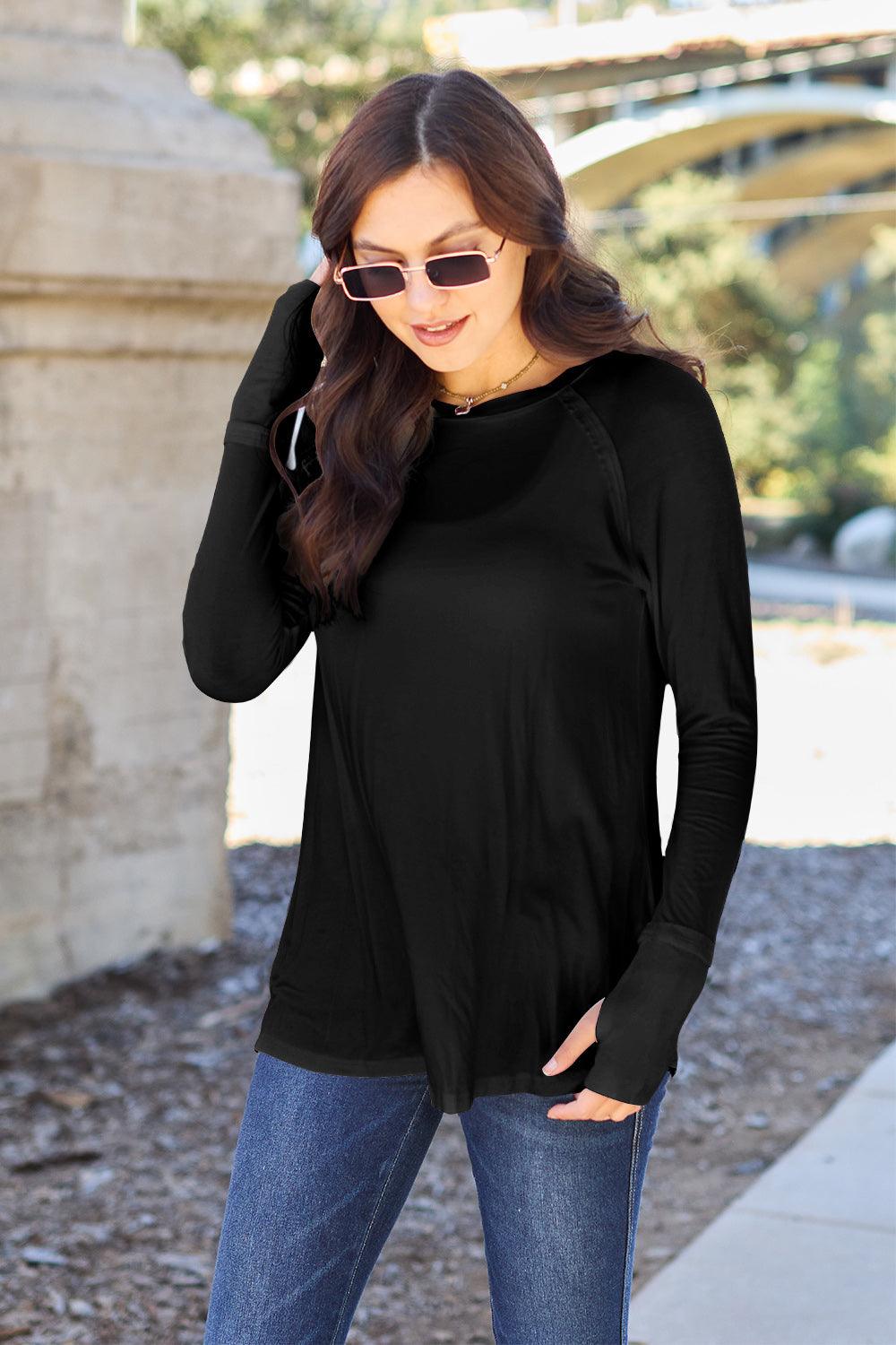 Basic Bae Full Size Round Neck Long Sleeve T-Shirt - Modestly Vogue 