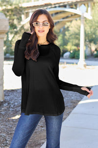 Basic Bae Full Size Round Neck Long Sleeve T-Shirt - Modestly Vogue 