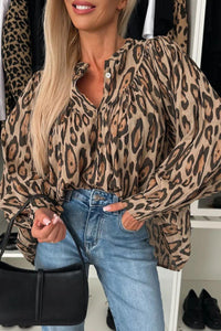 Stylish Tops & Blouses for Women – Trendy & Elegant Blouses for Every Occasion | Modestly Vogue Leopard Print Button Down Long Sleeve Shirt - Modestly Vogue 