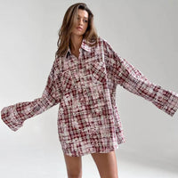 Stylish Tops & Blouses for Women – Trendy & Elegant Blouses for Every Occasion | Modestly Vogue Polyester Cotton Collared Loose Long Sleeve Casual Plaid Shirt Autumn Winter Cardigan - Modestly Vogue 