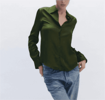 Women’s Silk Satin Textured Shirt - Modestly Vogue 