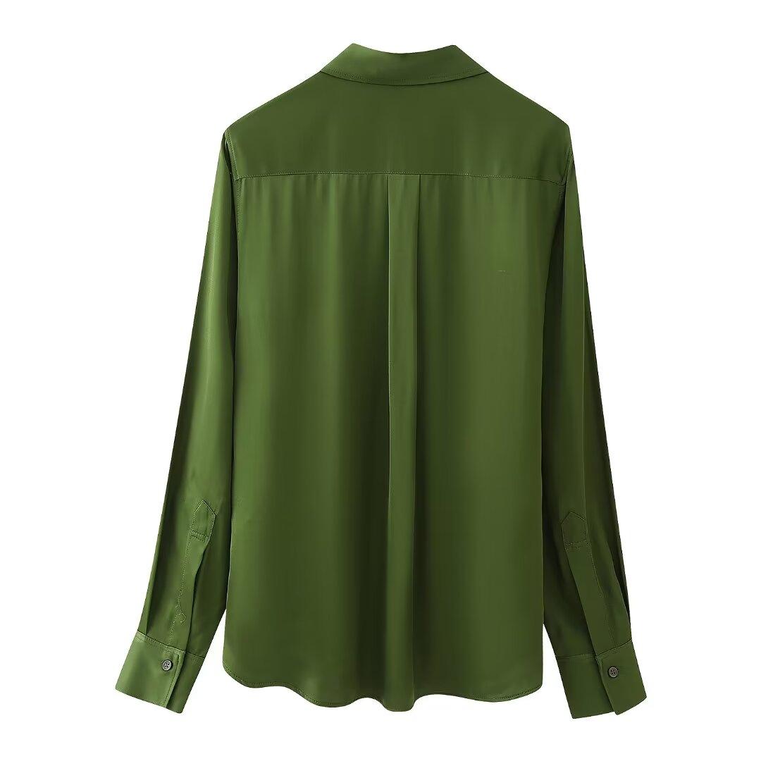 Women’s Silk Satin Textured Shirt - Modestly Vogue 