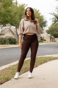 The Becca Brown Crossover Full Length Leggings - Modestly Vogue 