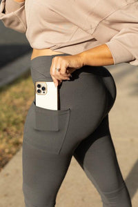 The Caitlin Charcoal Crossover Leggings R2 - Modestly Vogue 