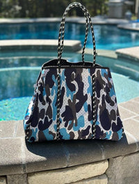 The Carly Camo Neoprene Tote - Modestly Vogue 