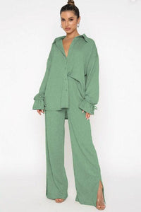 TOP TWO PIECE PANT SET - Modestly Vogue 