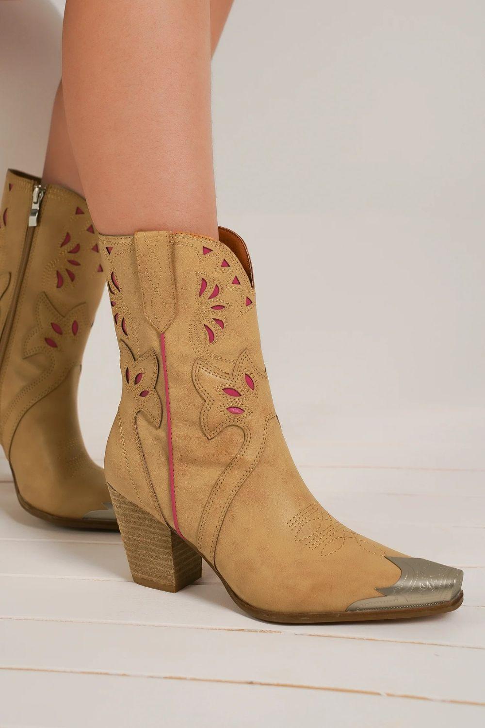 Trendy Boots for Women – Stylish & Comfortable Boots for Every Season | Modestly Vogue Beast Fashion Cut-Out Floral Embroidery Boots - Modestly Vogue 