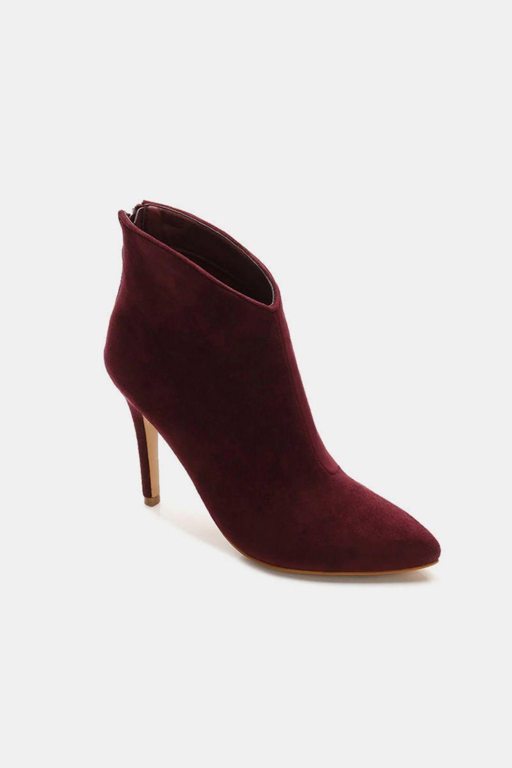 Trendy Boots for Women – Stylish & Comfortable Boots for Every Season | Modestly Vogue Beast Fashion Suede Stiletto Ankle Booties with Back Zippers - Modestly Vogue 