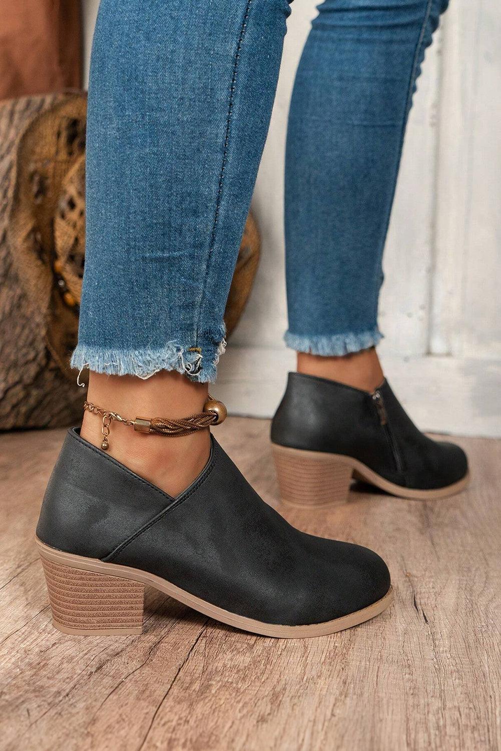 Trendy Boots for Women – Stylish & Comfortable Boots for Every Season | Modestly Vogue Black Suede Block Heel Ankle Boot - Modestly Vogue 