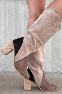 Trendy Boots for Women – Stylish & Comfortable Boots for Every Season | Modestly Vogue Coffee Suede Calf Length Chunky Heel Boots - Modestly Vogue 