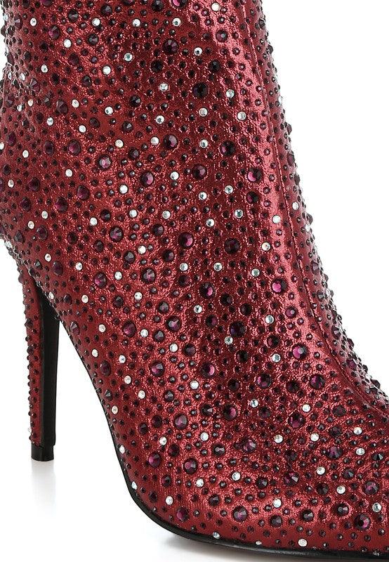 Trendy Boots for Women – Stylish & Comfortable Boots for Every Season | Modestly Vogue Lobelia Rhinestones Embellished Stiletto Boots - Modestly Vogue 