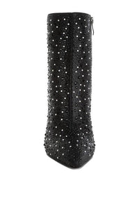 Trendy Boots for Women – Stylish & Comfortable Boots for Every Season | Modestly Vogue Lobelia Rhinestones Embellished Stiletto Boots - Modestly Vogue 