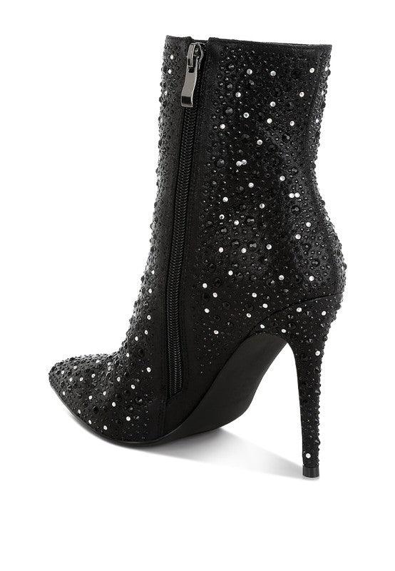 Trendy Boots for Women – Stylish & Comfortable Boots for Every Season | Modestly Vogue Lobelia Rhinestones Embellished Stiletto Boots - Modestly Vogue 