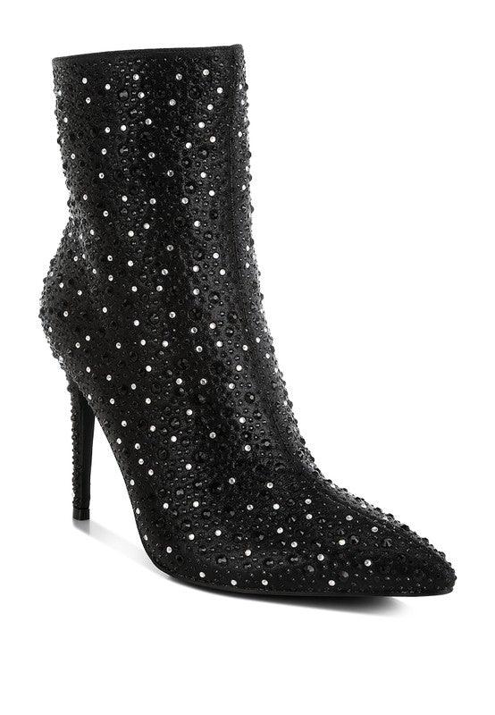 Trendy Boots for Women – Stylish & Comfortable Boots for Every Season | Modestly Vogue Lobelia Rhinestones Embellished Stiletto Boots - Modestly Vogue 