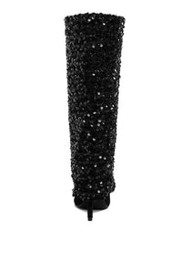 Trendy Boots for Women – Stylish & Comfortable Boots for Every Season | Modestly Vogue Sin City Sequinned Fold-Over Calf Boots - Modestly Vogue 