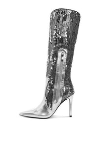 Trendy Boots for Women – Stylish & Comfortable Boots for Every Season | Modestly Vogue Sitarah Sequin Embellished Stiletto Long Boots - Modestly Vogue 