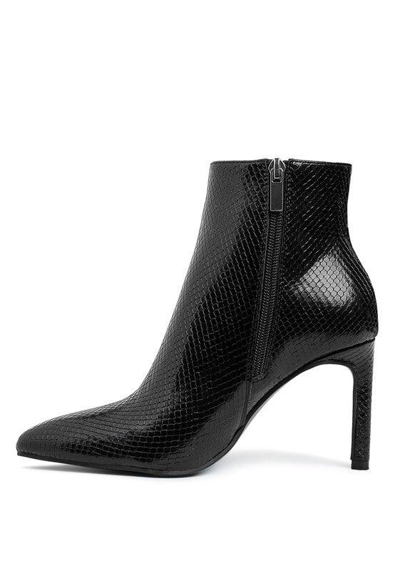 Trendy Boots for Women – Stylish & Comfortable Boots for Every Season | Modestly Vogue Tatria Textured Stiletto Heel Ankle Boots - Modestly Vogue 