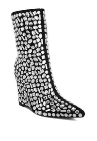 Trendy Boots for Women – Stylish & Comfortable Boots for Every Season | Modestly Vogue Trend Titan Diamante Slim Wedge Heel Boots - Modestly Vogue 