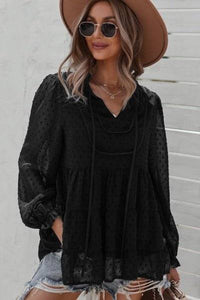 Boho Chic Dotted Tiered Long Sleeve Top - Fashion Piece - Modestly Vogue 