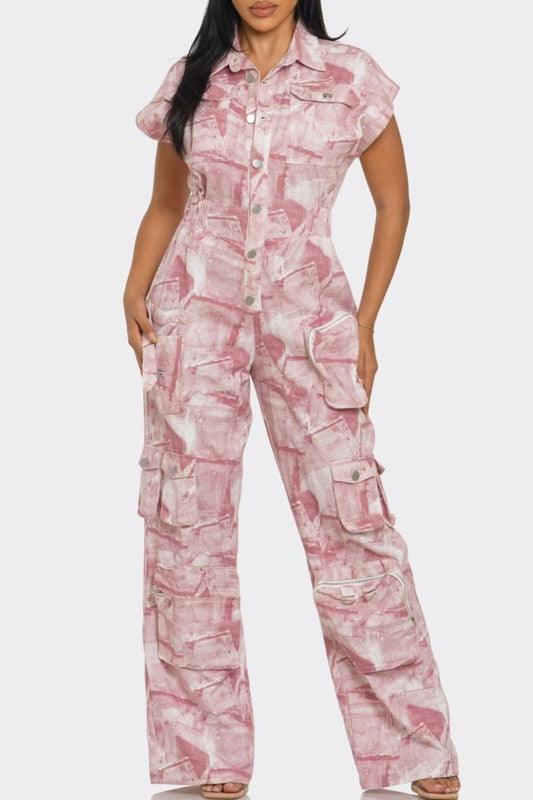 Denim – One-Piece Outfits | Pink Whisper Tie-Dye Jumpsuit - Modestly Vogue 