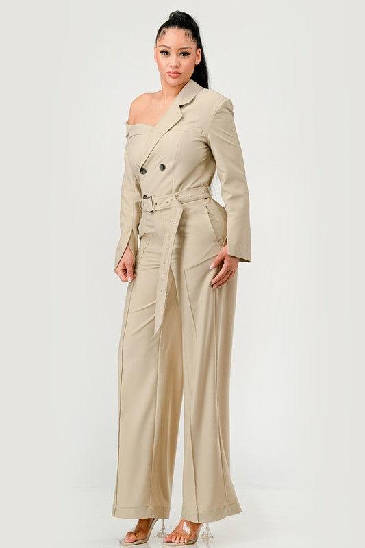 One-Piece Outfits for Every Occasion | Savannah Elegance Trench Jumpsuit - Modestly Vogue 