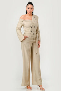 One-Piece Outfits for Every Occasion | Savannah Elegance Trench Jumpsuit - Modestly Vogue 