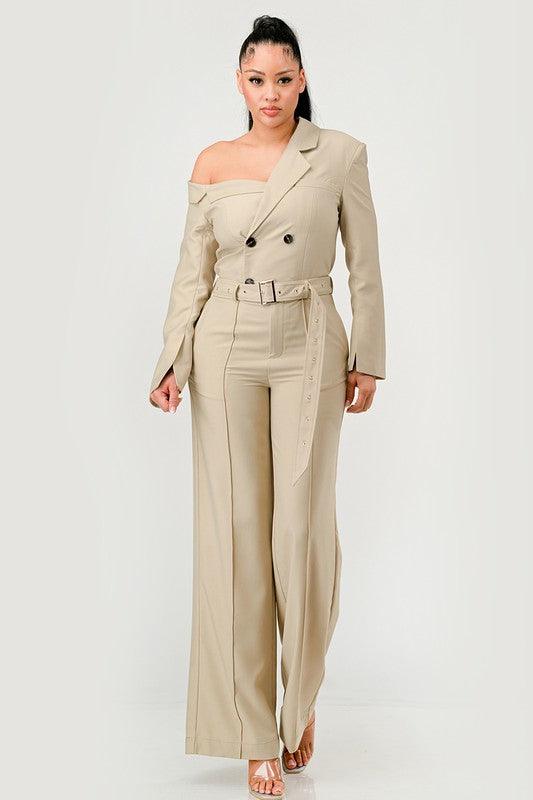 One-Piece Outfits for Every Occasion | Savannah Elegance Trench Jumpsuit - Modestly Vogue 