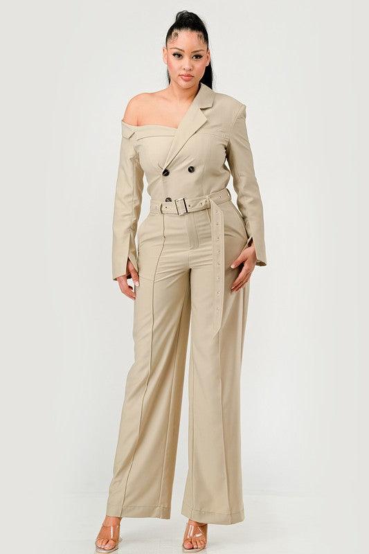 One-Piece Outfits for Every Occasion | Savannah Elegance Trench Jumpsuit - Modestly Vogue 