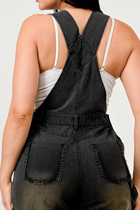 Denim – One-Piece Outfits | Urban Noir Overalls Black Jumpsuit - Modestly Vogue 