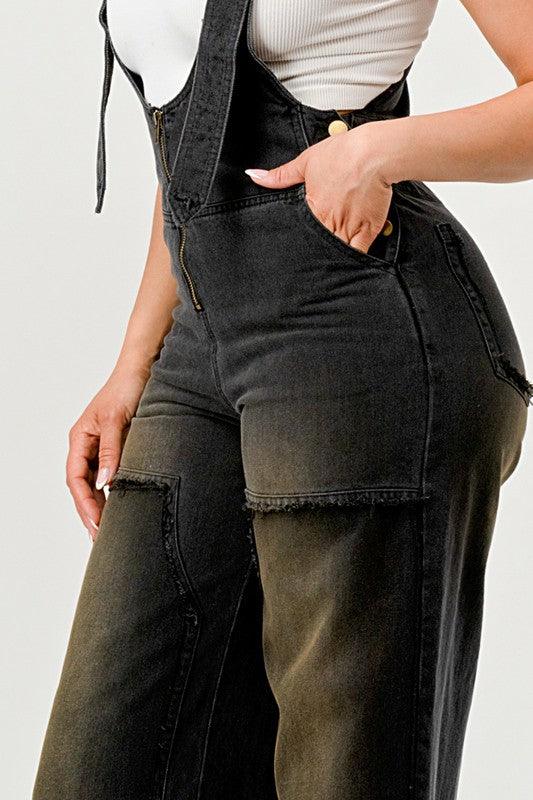 Denim – One-Piece Outfits | Urban Noir Overalls Black Jumpsuit - Modestly Vogue 