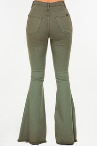 Denim – | Bell Bottom Jean in Olive- Inseam 30