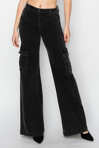 Denim – | Risen Full High Rise Wide Leg Cargo - Modestly Vogue 