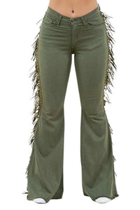 Denim – | Texas Sun Bell Bottom in Olive - Modestly Vogue 