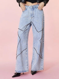 Denim – | Clothing Loose Retro Beaded Trousers - Modestly Vogue 