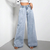 Denim – | Clothing Wide Leg Slimming Draping Loose Mop Trousers - Modestly Vogue 