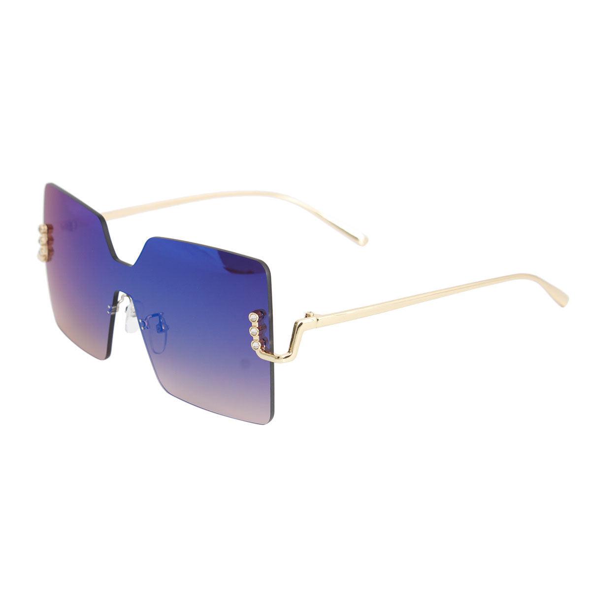 Trendy Sunglasses for Women – Stylish & UV-Protected Eyewear for Every Look | Modestly Vogue Blue One Piece Square Sunglasses - Modestly Vogue 