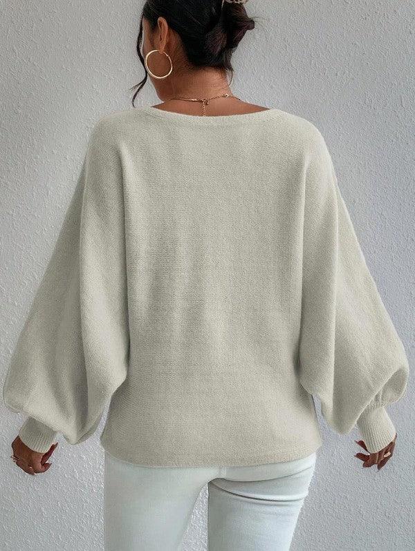 Sweaters Women – | Oversized balloon sleeve sweater - Modestly Vogue 