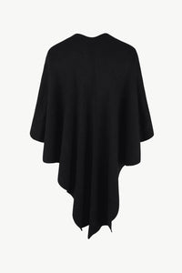 Sweaters Women – | Surplice Neck Pom-Pom Trim Poncho - Modestly Vogue 