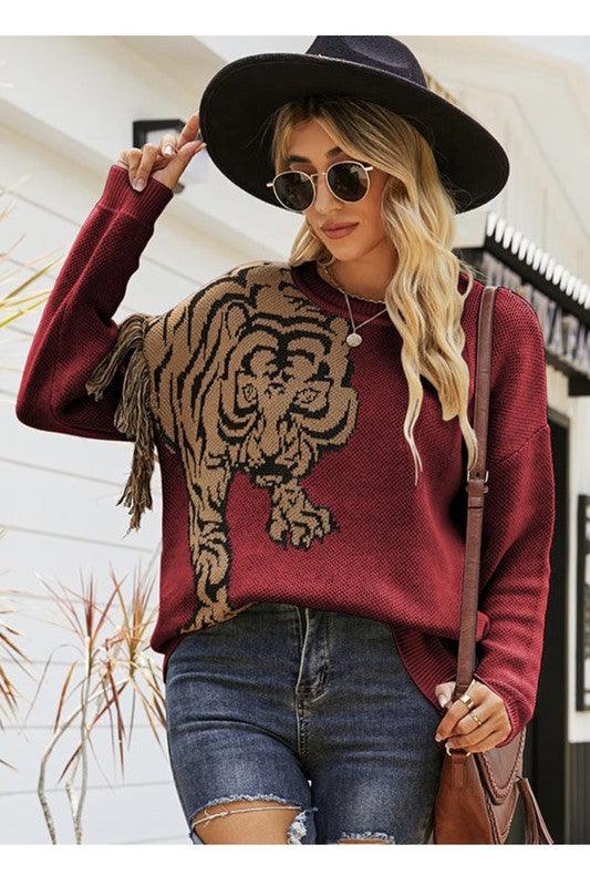 Trendy Sweaters for Women – Stylish & Comfortable Knitwear for Every Season | Modestly Vogue Tiger sweater - Modestly Vogue 